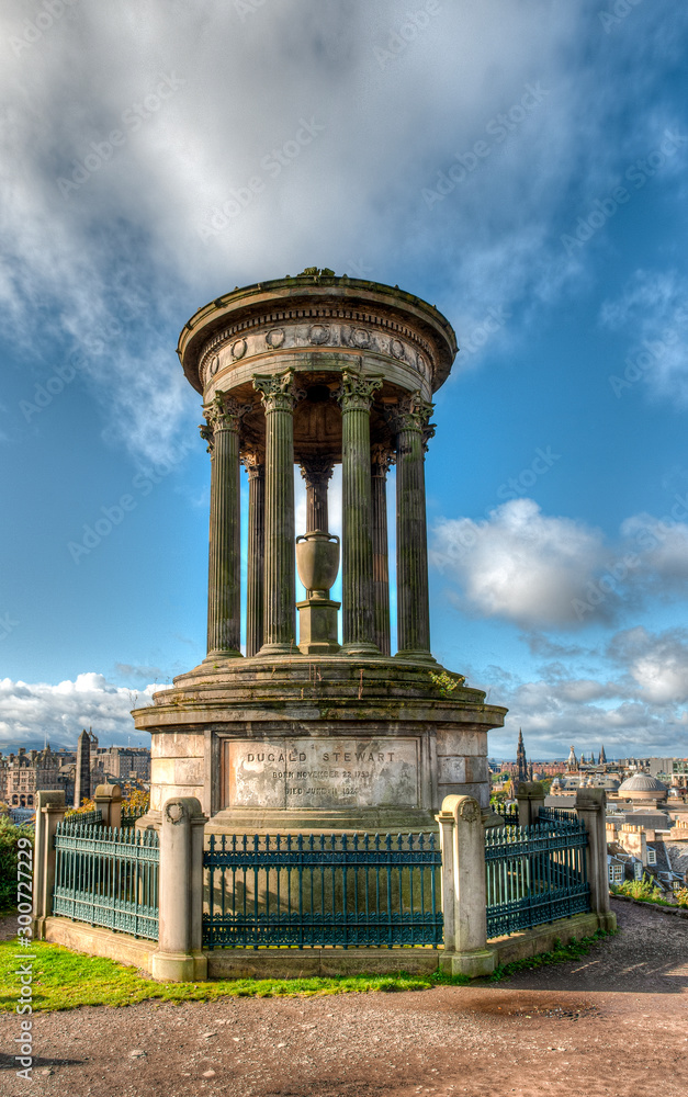 Nelson monument from on Calton hill - Edinburgh - Scotland - uk