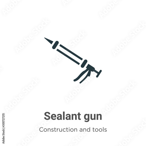 Sealant gun vector icon on white background. Flat vector sealant gun icon symbol sign from modern construction and tools collection for mobile concept and web apps design.