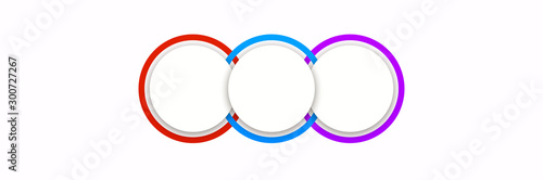 3 components chart make up something. Modern business circle infographics three options banner. Vector layout piece chart workflow. 3 piece diagram number component. Three step up options web design