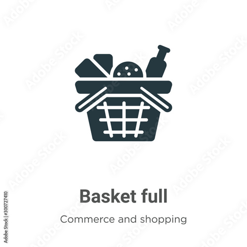 Basket full vector icon on white background. Flat vector basket full icon symbol sign from modern commerce and shopping collection for mobile concept and web apps design.