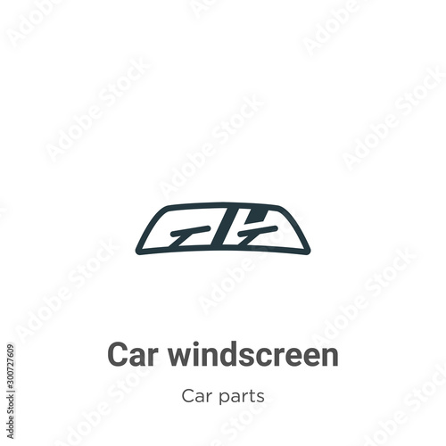 Car windscreen vector icon on white background. Flat vector car windscreen icon symbol sign from modern car parts collection for mobile concept and web apps design.