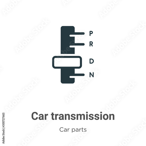 Car transmission vector icon on white background. Flat vector car transmission icon symbol sign from modern car parts collection for mobile concept and web apps design.
