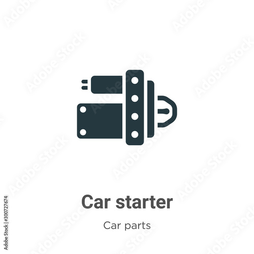 Car starter vector icon on white background. Flat vector car starter icon symbol sign from modern car parts collection for mobile concept and web apps design.