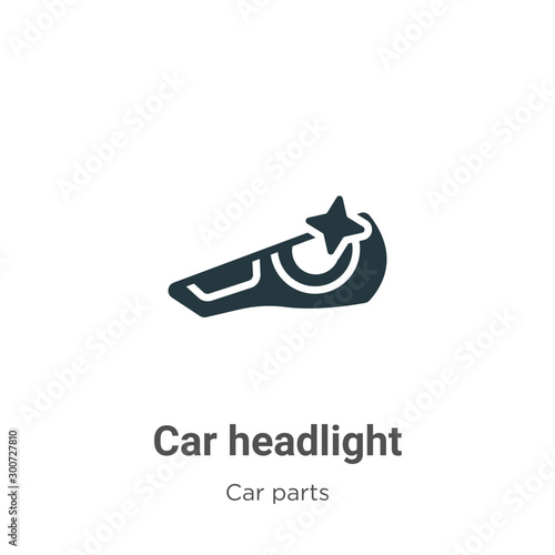 Car headlight vector icon on white background. Flat vector car headlight icon symbol sign from modern car parts collection for mobile concept and web apps design.