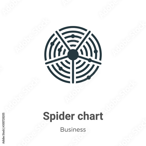 Spider chart vector icon on white background. Flat vector spider chart icon symbol sign from modern business collection for mobile concept and web apps design.
