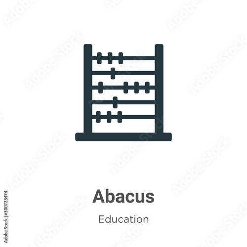 Abacus vector icon on white background. Flat vector abacus icon symbol sign from modern education collection for mobile concept and web apps design.