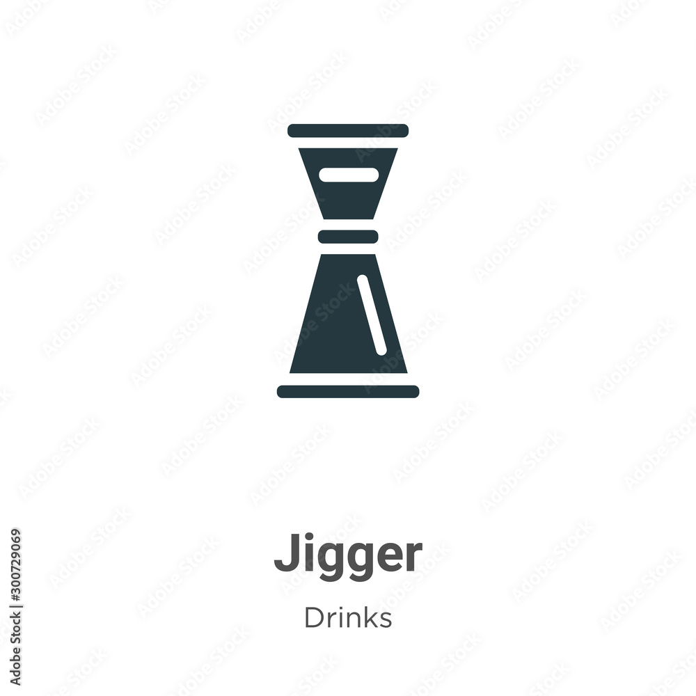 Jigger vector icon on white background. Flat vector jigger icon symbol sign from modern drinks