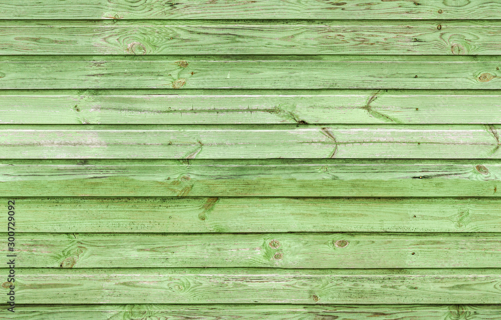 Obraz premium Green wooden wall, seamless texture