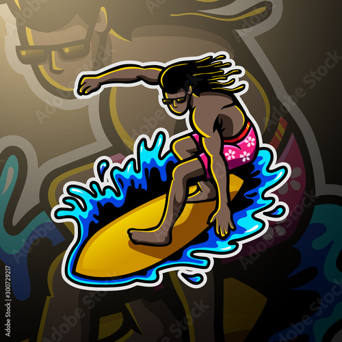 Man playing surfboard on the sea
