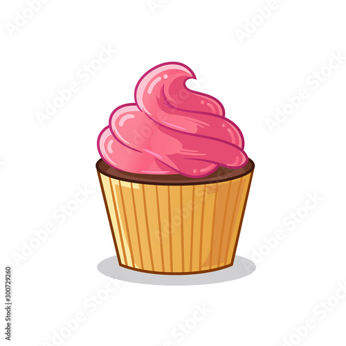 cupcake cartoon vector art illustration