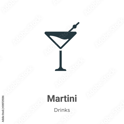 Martini vector icon on white background. Flat vector martini icon symbol sign from modern drinks collection for mobile concept and web apps design.