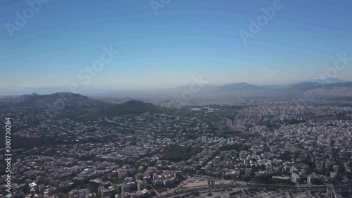 Athens/Greece 3.19.2018 aerial video from Olympic Stadium of Athens taken by drone camera 