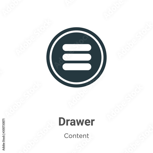 Drawer vector icon on white background. Flat vector drawer icon symbol sign from modern content collection for mobile concept and web apps design.