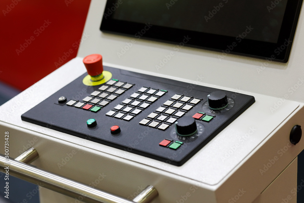 CNC control panel of modern laser cutting machine CNC control panel of modern laser cutting machine