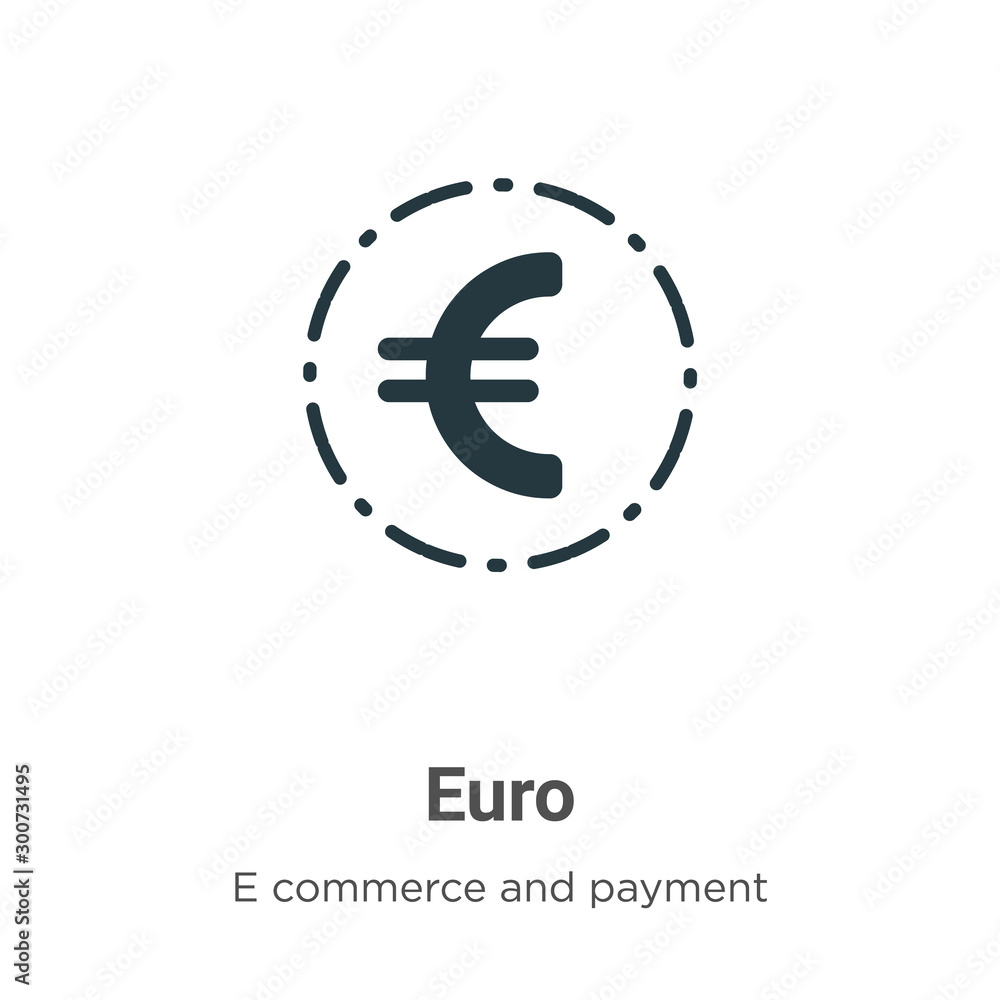 Obraz premium Euro vector icon on white background. Flat vector euro icon symbol sign from modern e commerce and payment collection for mobile concept and web apps design.