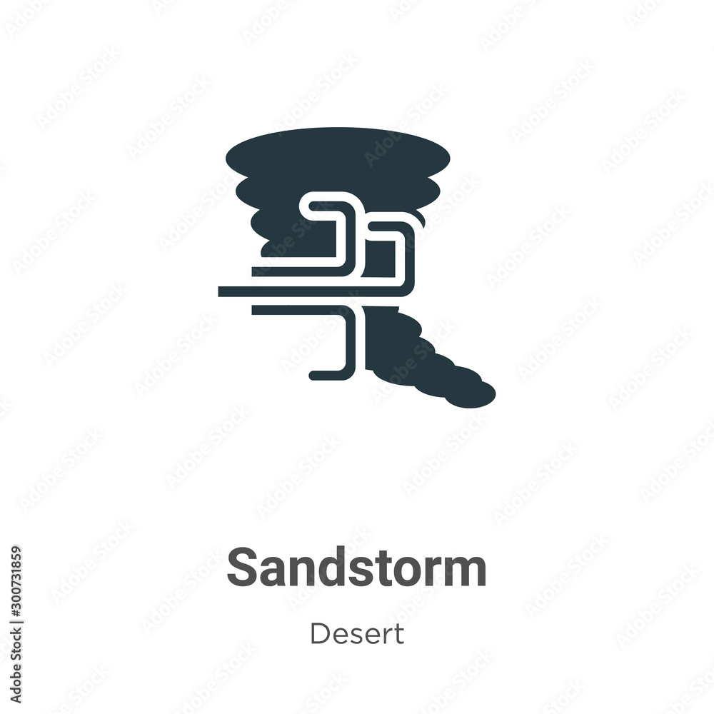 Sandstorm vector icon on white background. Flat vector sandstorm icon symbol sign from modern desert collection for mobile concept and web apps design.