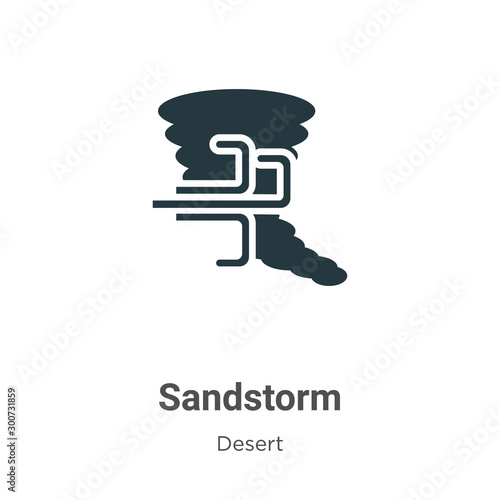 Sandstorm vector icon on white background. Flat vector sandstorm icon symbol sign from modern desert collection for mobile concept and web apps design.