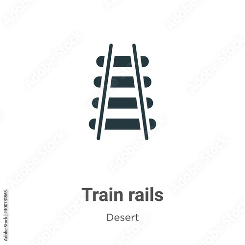Train rails vector icon on white background. Flat vector train rails icon symbol sign from modern desert collection for mobile concept and web apps design.