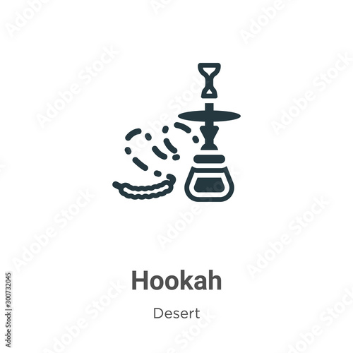 Hookah vector icon on white background. Flat vector hookah icon symbol sign from modern desert collection for mobile concept and web apps design.
