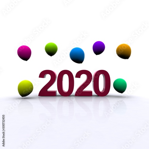 2020 con palloncini photo