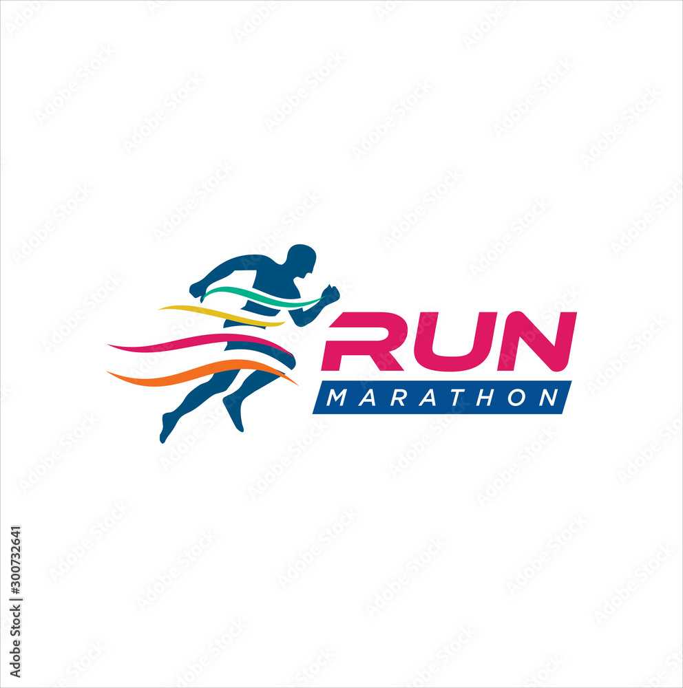 Run Logo Design vector Stock symbol . Running logo sport concept . running marathon Logo Design Template . Run Logo Design vector Stock symbol . Running logo sport concept . running marathon Logo Design Template .