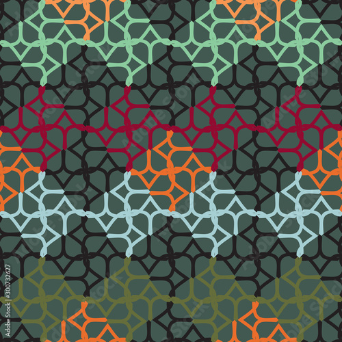 Seamless pattern with geometric ornament.