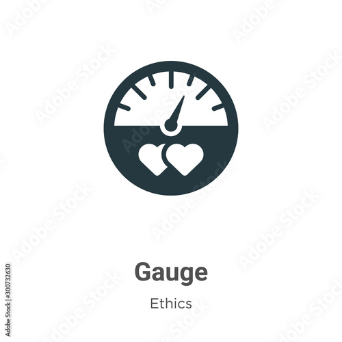 Gauge vector icon on white background. Flat vector gauge icon symbol sign from modern ethics collection for mobile concept and web apps design.