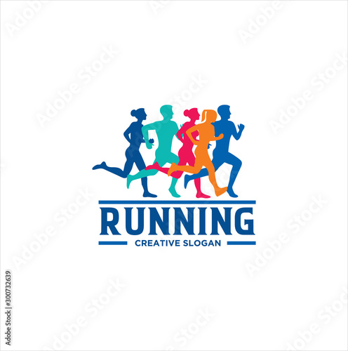 Run Logo Design vector Stock symbol . Running logo sport concept  .  running marathon Logo Design Template . 