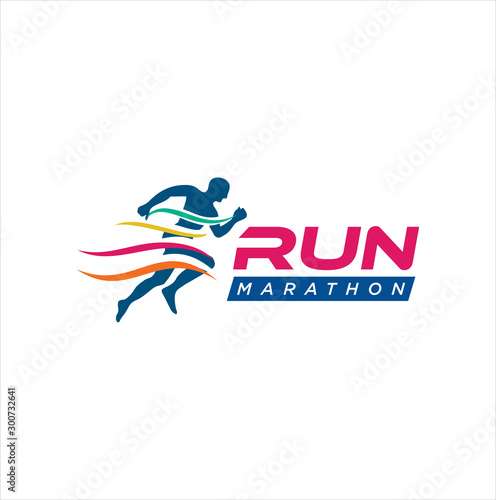 Run Logo Design vector Stock symbol . Running logo sport concept  .  running marathon Logo Design Template . 