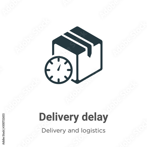 Delivery delay vector icon on white background. Flat vector delivery delay icon symbol sign from modern delivery and logistics collection for mobile concept and web apps design.