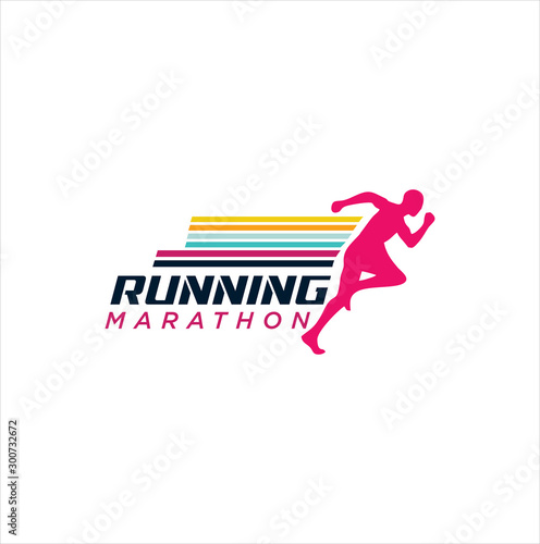 Run Logo Design vector Stock symbol . Running logo sport concept  .  running marathon Logo Design Template . 