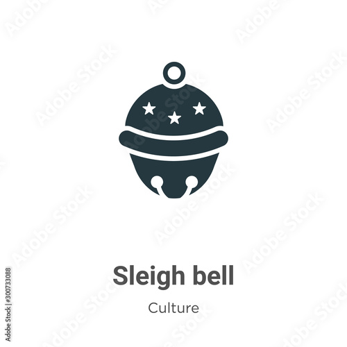 Sleigh bell vector icon on white background. Flat vector sleigh bell icon symbol sign from modern culture collection for mobile concept and web apps design.