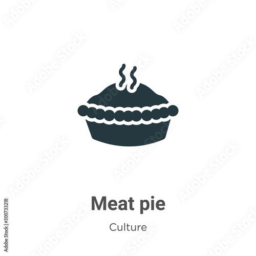 Meat pie vector icon on white background. Flat vector meat pie icon symbol sign from modern culture collection for mobile concept and web apps design.