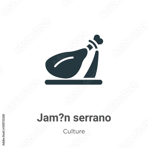 Jam?n serrano vector icon on white background. Flat vector jam?n serrano icon symbol sign from modern culture collection for mobile concept and web apps design.