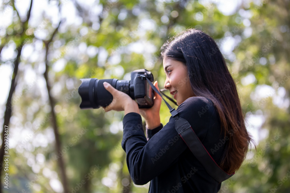 Lady Photographer With Camera