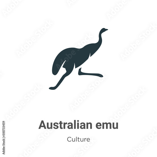 Australian emu vector icon on white background. Flat vector australian emu icon symbol sign from modern culture collection for mobile concept and web apps design.