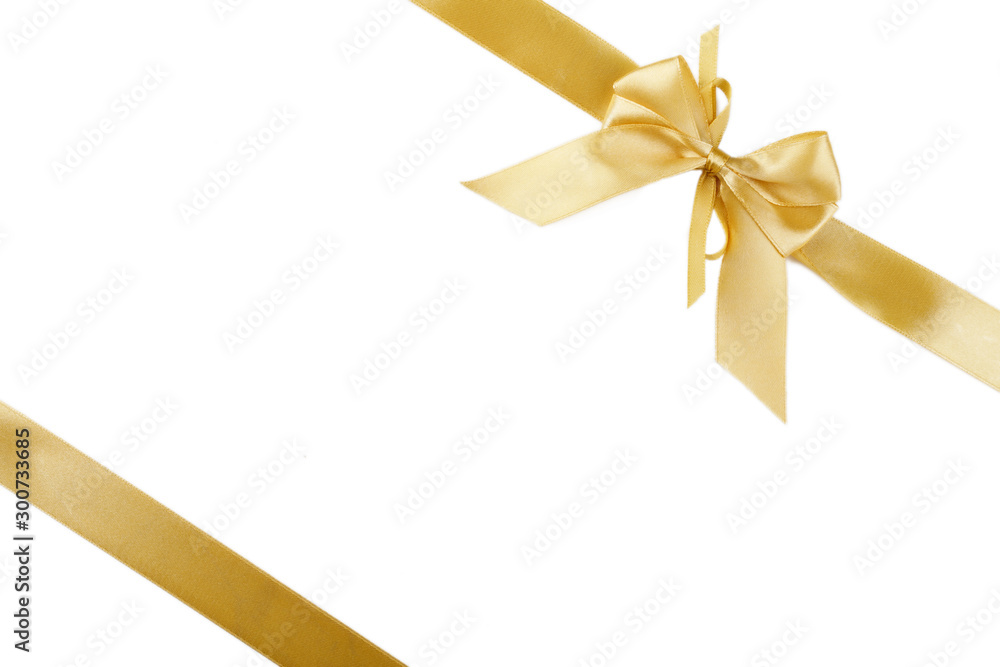Beautiful gold bow isolated on white background Beautiful gold bow isolated on white background