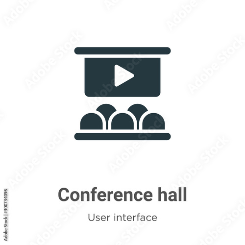 Conference hall vector icon on white background. Flat vector conference hall icon symbol sign from modern user interface collection for mobile concept and web apps design.