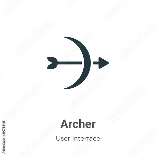 Archer vector icon on white background. Flat vector archer icon symbol sign from modern user interface collection for mobile concept and web apps design.