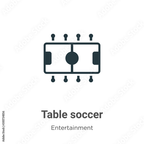 Table soccer vector icon on white background. Flat vector table soccer icon symbol sign from modern entertainment collection for mobile concept and web apps design.