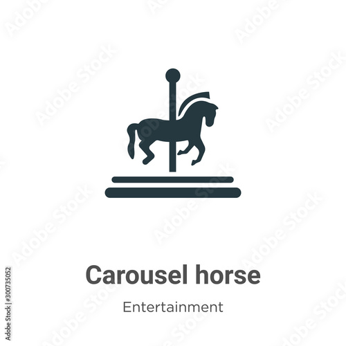 Carousel horse vector icon on white background. Flat vector carousel horse icon symbol sign from modern entertainment collection for mobile concept and web apps design.