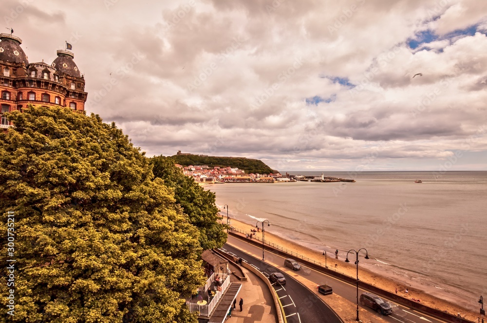 Obraz premium View of Scarborough bay. Great Britain.