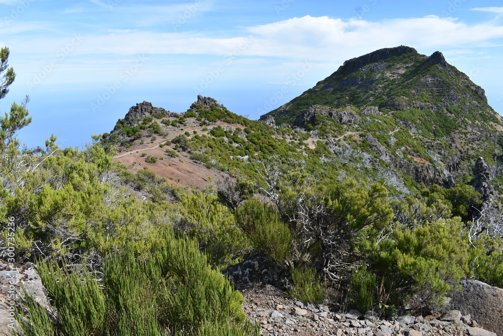 Hiking trail from Pico Arieiro to Pico Ruivo in Madeira, Portugal Hiking trail from Pico Arieiro to Pico Ruivo in Madeira, Portugal
