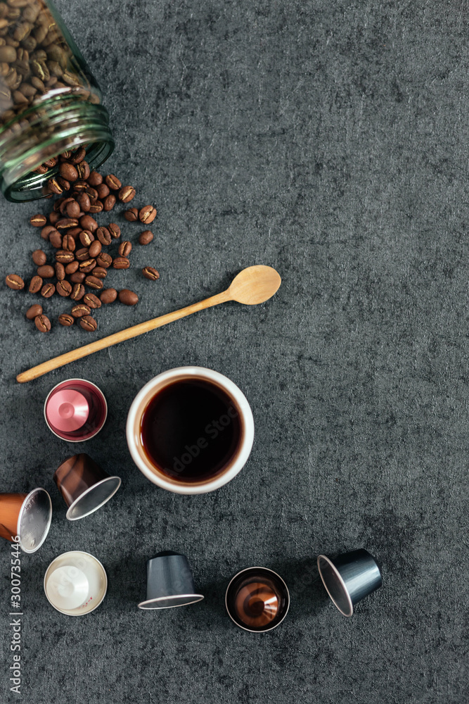 Espresso Drink on Dark Textured Background
