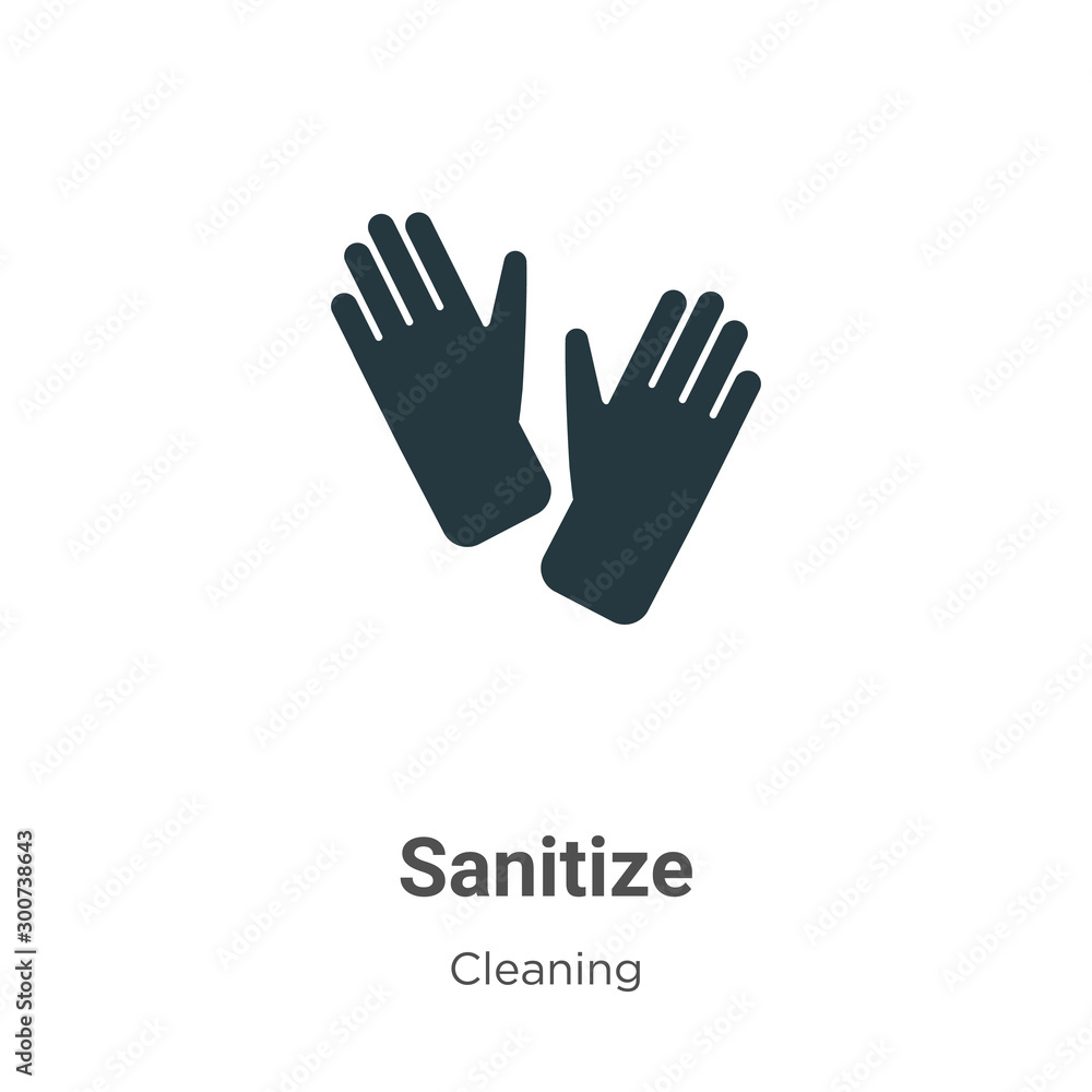 Obraz premium Sanitize vector icon on white background. Flat vector sanitize icon symbol sign from modern cleaning collection for mobile concept and web apps design.
