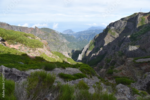 Hiking trail from Pico Arieiro to Pico Ruivo in Madeira, Portugal