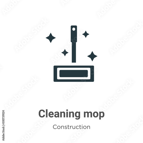 Cleaning mop vector icon on white background. Flat vector cleaning mop icon symbol sign from modern tools collection for mobile concept and web apps design.