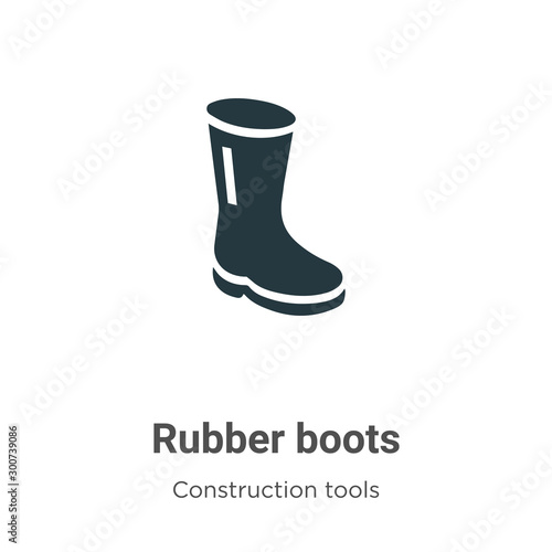 Rubber boots vector icon on white background. Flat vector rubber boots icon symbol sign from modern construction collection for mobile concept and web apps design.
