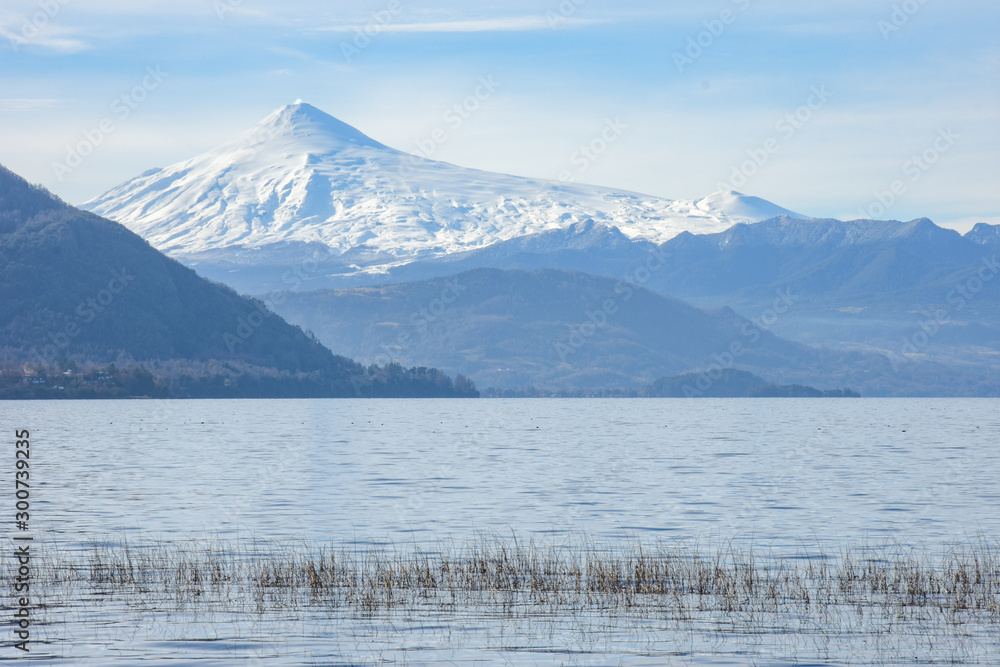Villarica volcano, Calafquen lake, southern Chile Villarica volcano, Calafquen lake, southern Chile