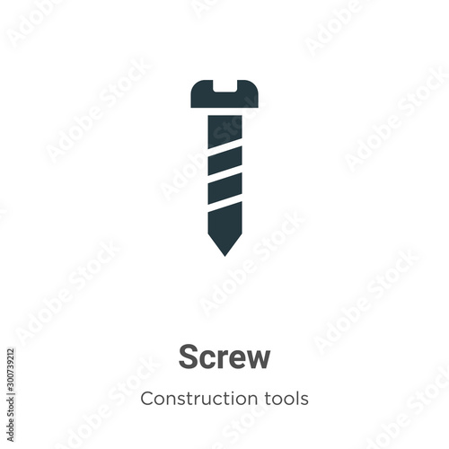 Screw vector icon on white background. Flat vector screw icon symbol sign from modern construction tools collection for mobile concept and web apps design.